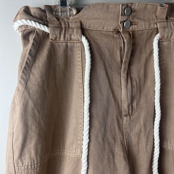 NWT BLANKNYC Womens Straight Leg Paperbag Pants with Rope Belt Size XL - Picture 5 of 10